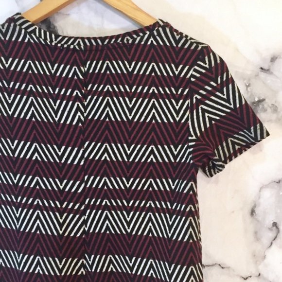 Zara Striped Chevron Babydoll Jacquard Dress S - Picture 4 of 5